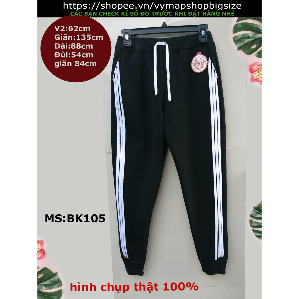 quần 3 sọc UNISEX bigsize 70-100kg vải umi siêu đẹp