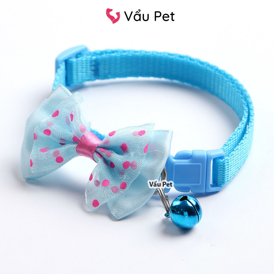 Vòng Cổ Cho Chó Mèo Chuông Nơ Bấm - Vòng Đeo Cổ Cho Chó Vẩu Pet Shop