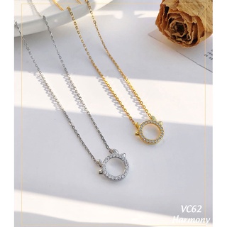 Vòng cổ, dây chuyền nữ bạc hình trâu nhỏ đáng yêu đính đá  VC62| BẠC 925 CAO CẤP Trang sức harmony