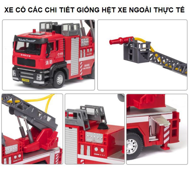 XE CỨU HOẢ KIM LOẠI PHUN NƯỚC TỈ LỆ 1:50