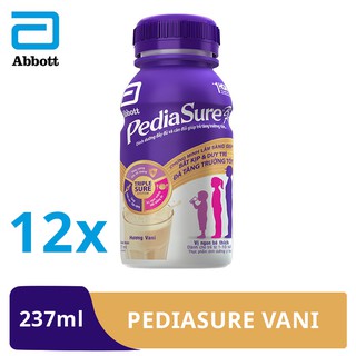 Lốc 12 chai sữa nước Pediasure BA 1+ hương vani (237ml/chai)