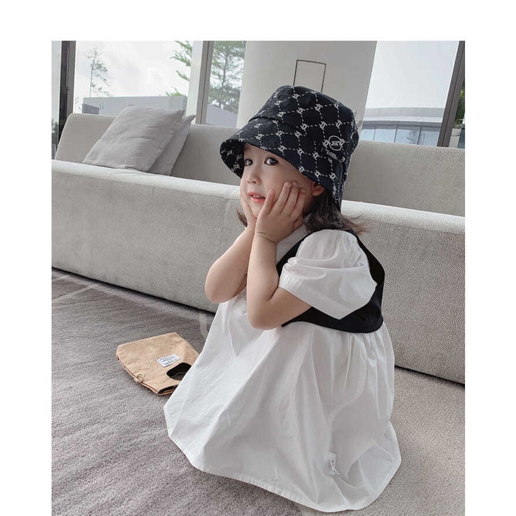 Set Đầm Sơ Mi Trắng Đen Không Tay + Áo Sơ Mi Phong Cách Chuẩn Bị Dành Cho Bé Gái