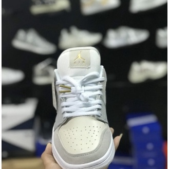 Giày Thể Thao JorDan Xám Xanh Paris Cổ Thấp, Giày Sneaker JD Low Xám Gót Xanh Nam Nữ Mới Nhất - Full Box Bill
