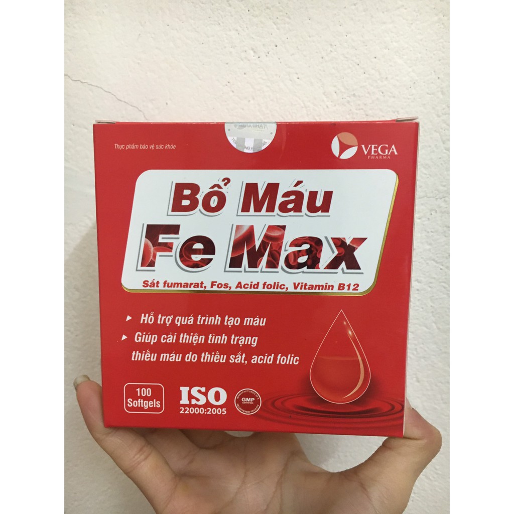 Viên uống bổ máu Femax bổ sung sắt và acid folic cho cơ thể hộp 100v