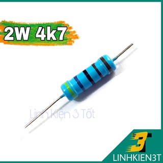 Túi 10 con ) Điện Trở 2W 5% 4k7 ohm chân đồng loại tốt
