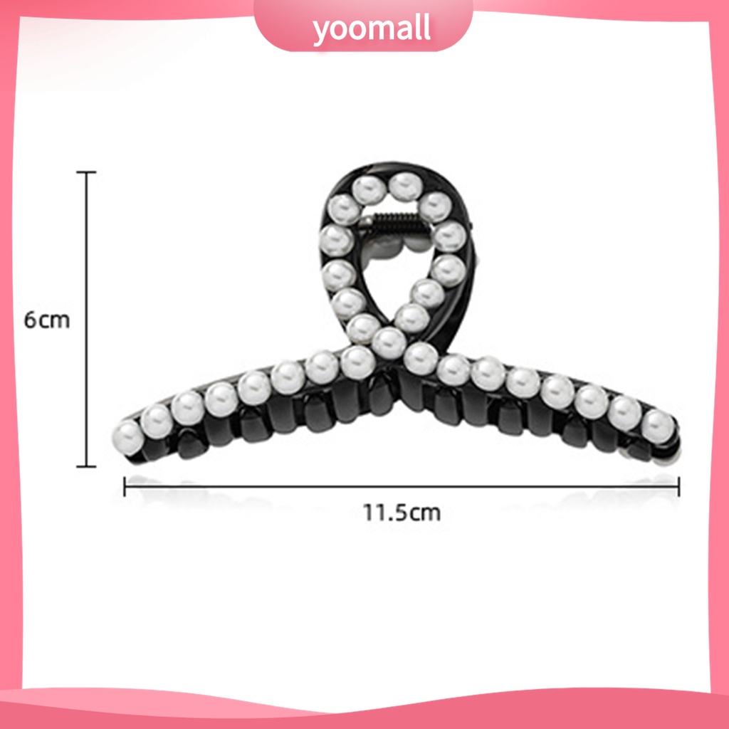 Yomall♡ Kẹp Tóc Càng Cua Đính Ngọc Trai Giả Kích Thước Lớn Cho Nữ