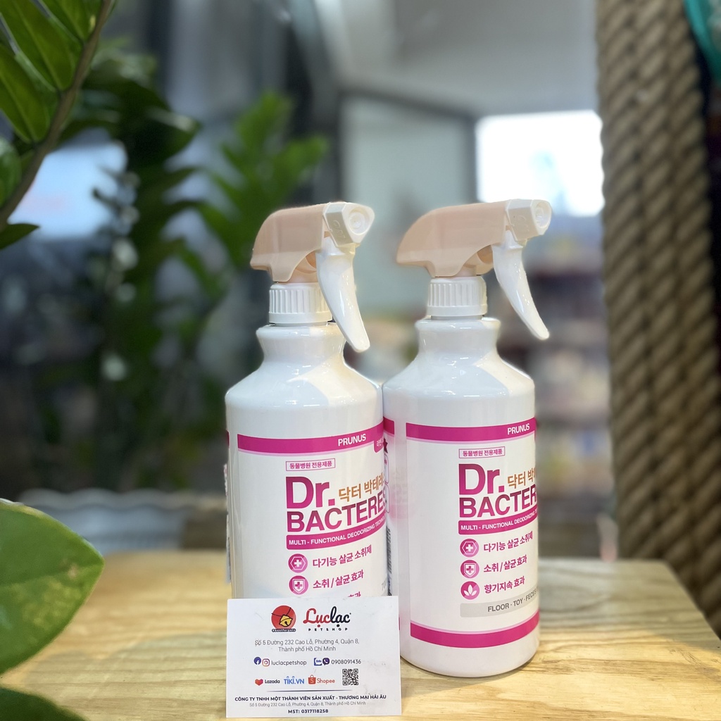 Xịt Khử mùi và Diệt khuẩn Dr BACTERES dành cho chó mèo nhập khẩu Hàn Quốc - Chai 700ml