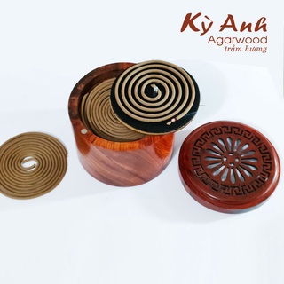 Hộp Gỗ Đựng Và Đốt Nhang Vòng/Khoanh - DCN62