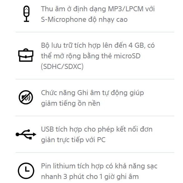 Máy ghi âm kỹ thuật số Sony ICD-UX570F