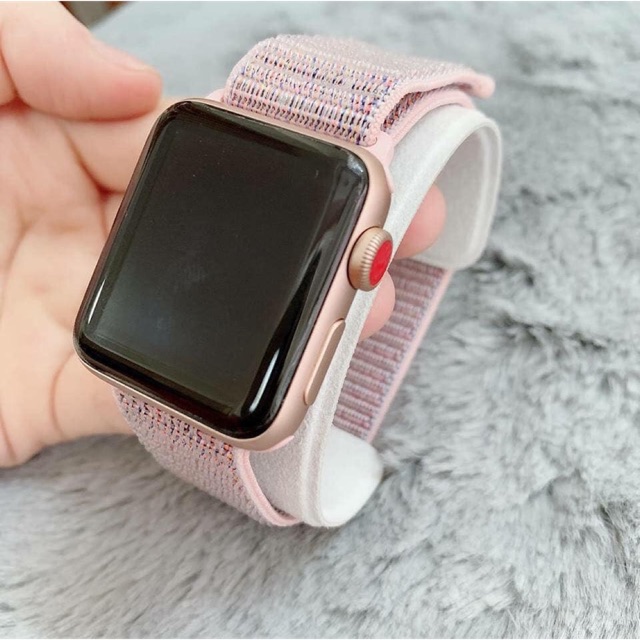 Dây nylon loops màu hồng xinh xắn dành cho apple watch