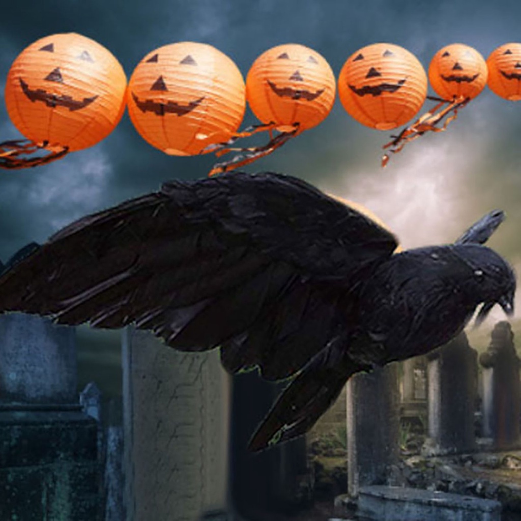 Mô hình quạ nhân tạo dùng trang trí lễ hội halloween