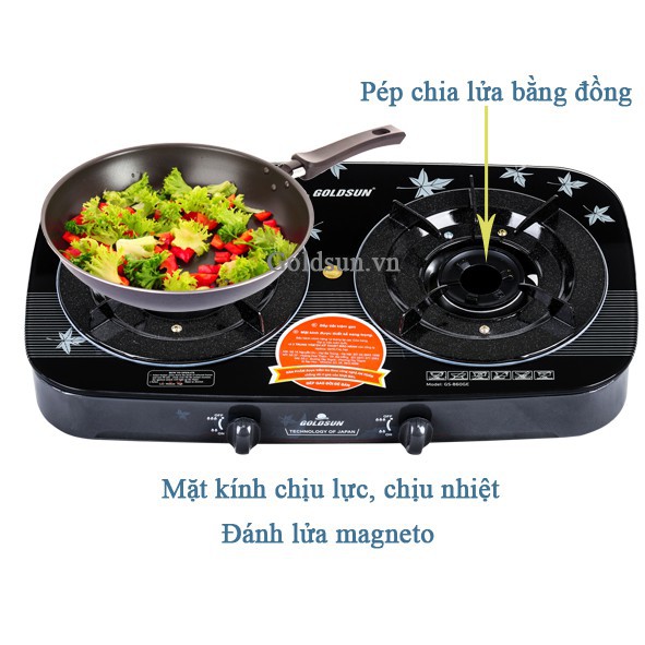 Bếp gas đôi để bàn Goldsun công nghệ NHẬT 860GE - LCTQ