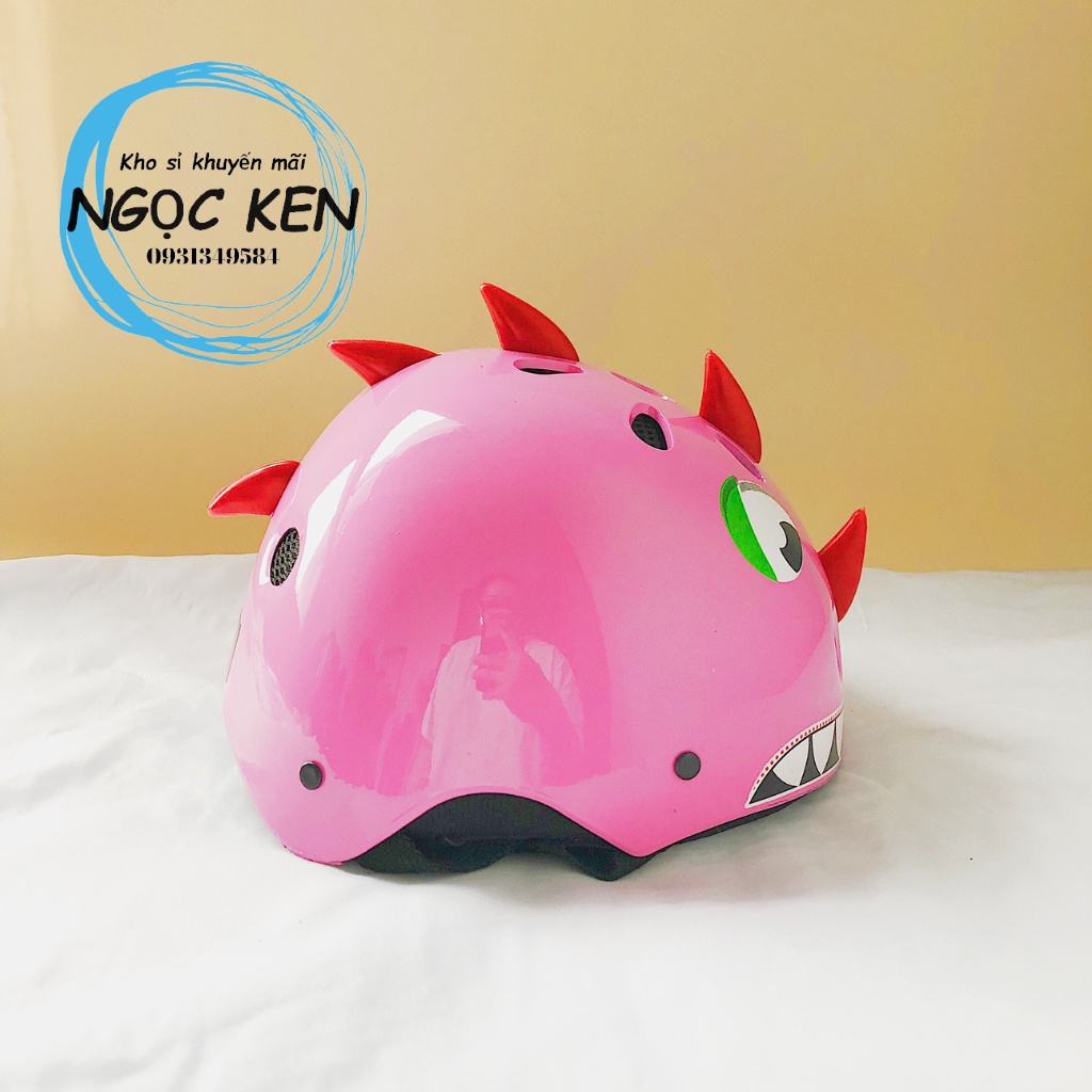 Mũ bảo hiểm ngộ nghĩnh cho bé đi xe đạp, patin, siêu nhẹ họa tiết khủng long dễ thương, đáng yêu cho bé – Ngọc Ken Shop
