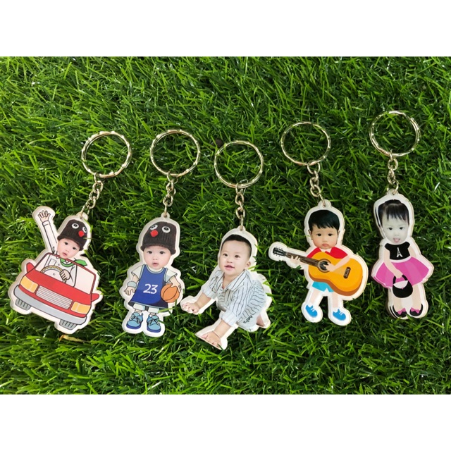 Móc khoá chibi cắt ghép theo yêu cầu