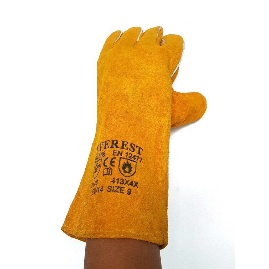 Găng tay da hàn Everest EW14 bao tay chống cháy, chịu nhiệt/ tia lửa văng bắn chuyên dùng hàn que - Bảo Hộ Thinksafe