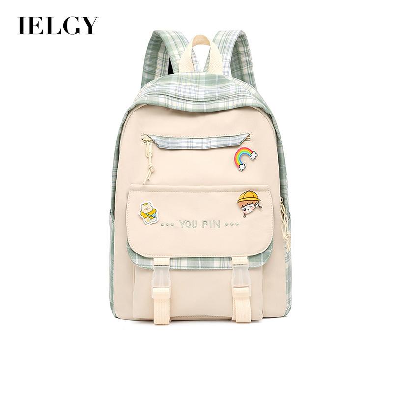 Balo đi học IELGY kẻ sọc sức chứa lớn trọng lượng nhẹ thời trang Hàn Quốc