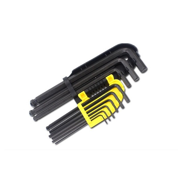 Bộ 9 đầu lục giác cờ lê chín mảnh đặt bóng đầu lục giác tua vít cờ lê đầu phẳng