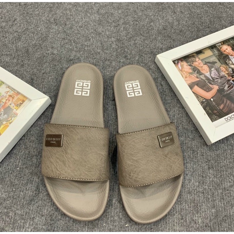 Dép quai ngang gyvenchy thời trang nam có hoạ tiết đơn giản, Dép da phong cách trẻ trung lịch sự btshop từ 38 đến 42