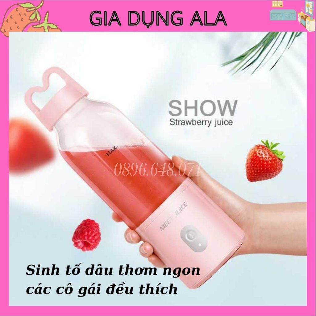 Máy Xay Sinh Tố Cầm Tay Đa Năng Mini Hoa Quả Trái Cây 500ml, Máy Say Sinh Tố Cực Nhanh 9s Cao Cấp