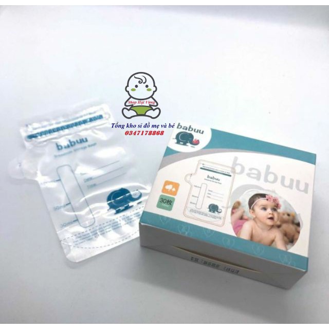 Túi trữ sữa Babuu hộp 30 túi 100ml
