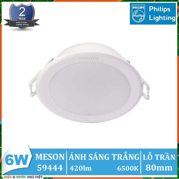 BÓNG ĐÈN LED 6W PHILIPS MESON GEN3 59444 ÂM TRẦN DOWNLIGHT KIỂU TRÒN ( 3 MÀU ÁNH SÁNG TRẮNG & TRUNG TÍNH & VÀNG LỰA CHỌN