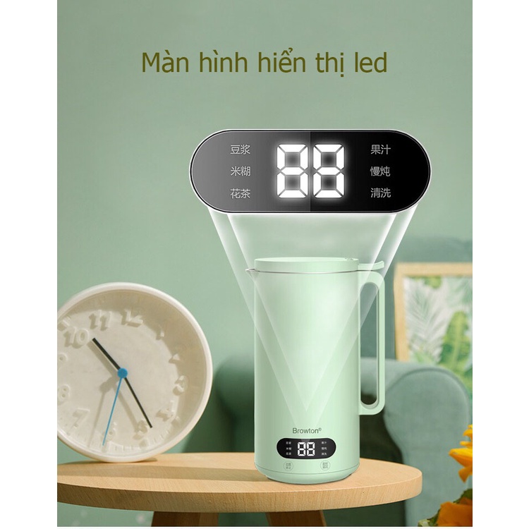 MÁY LÀM SỮA HẠT MINI BROWTON - Máy Xay Nấu Đa Năng -Sữa Hạt, Sữa Đậu Nành Dung tích 350ml