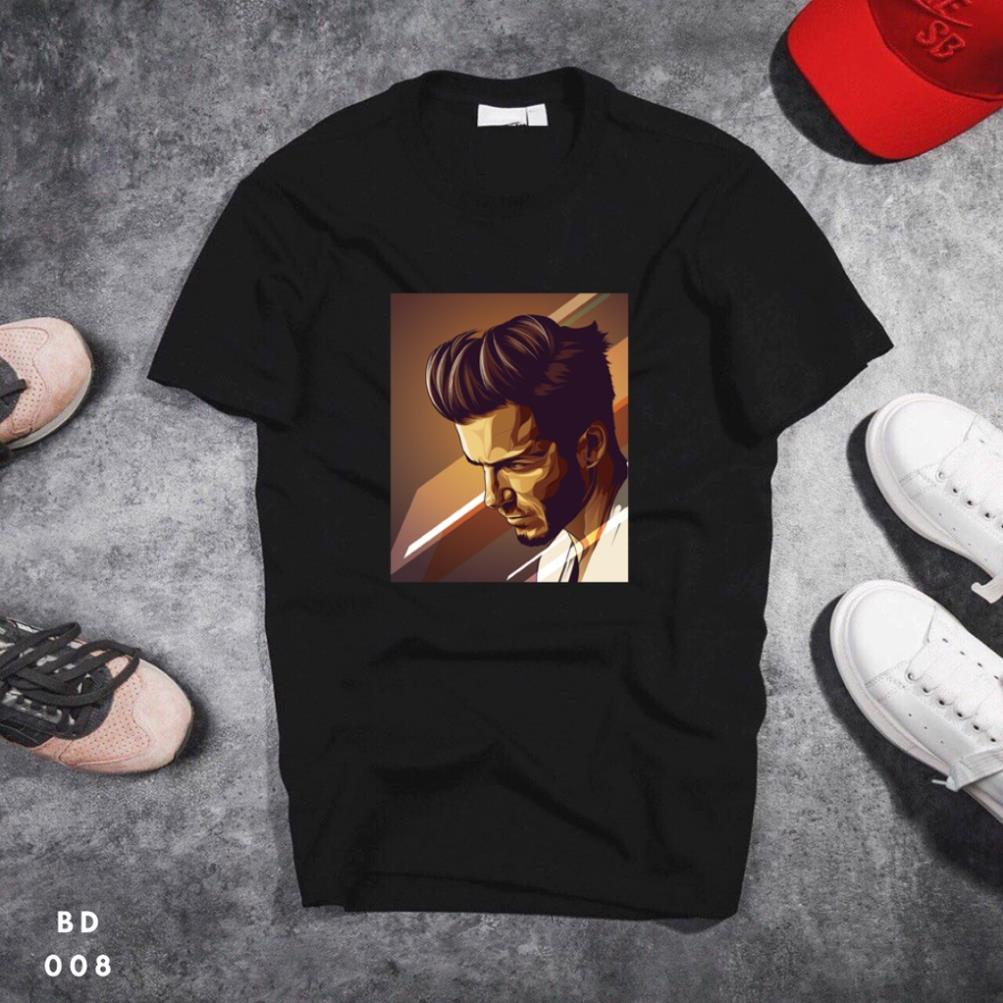 [Freeship] Áo Thun Hình David Beckham Mã BD002-009 - Áo Thun Unisex Nam Nữ, Áo Màu Đen