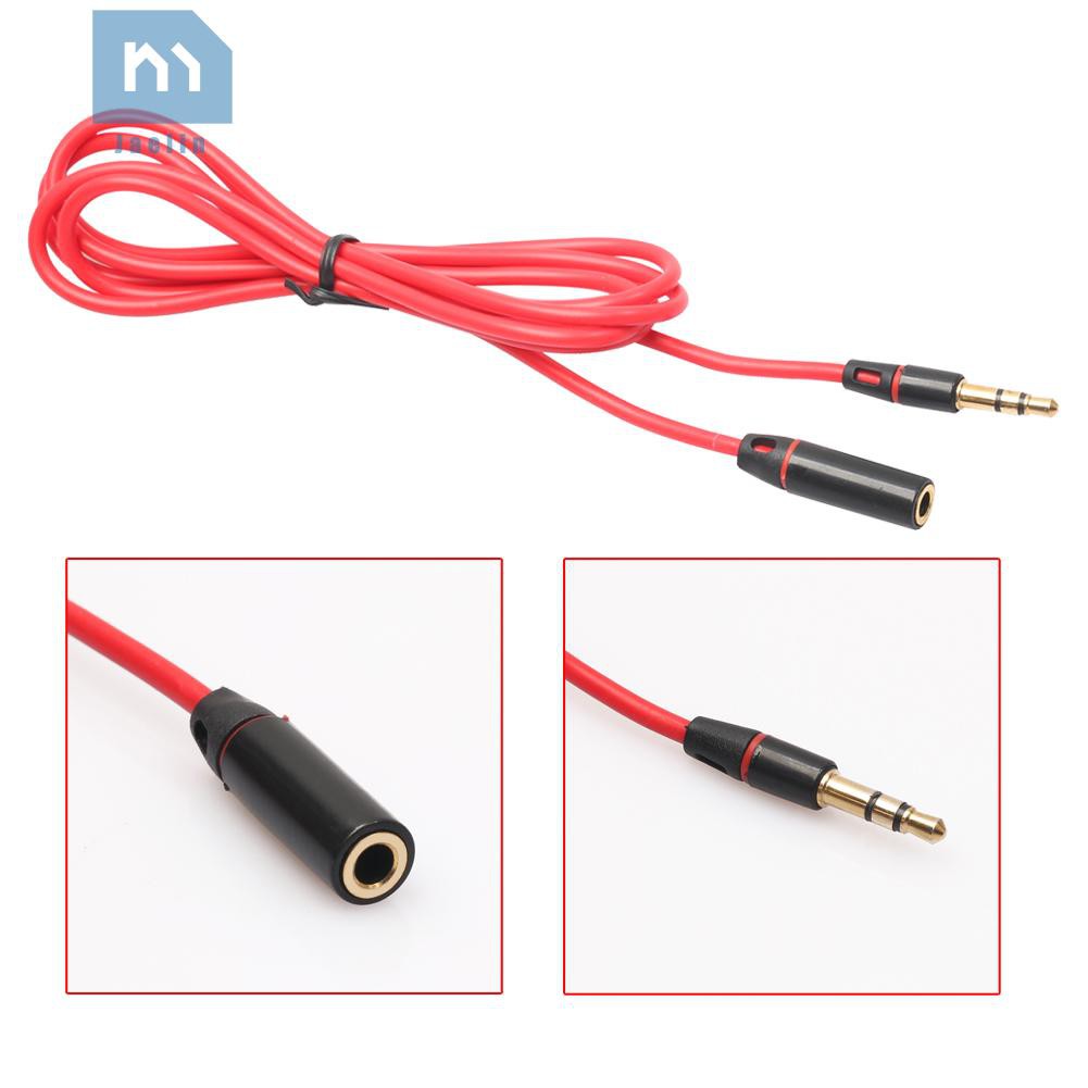 Jae•☊2 x Male To Female 3.5mm Plug Jack Stereo Audio Headphone Extension Cable☪