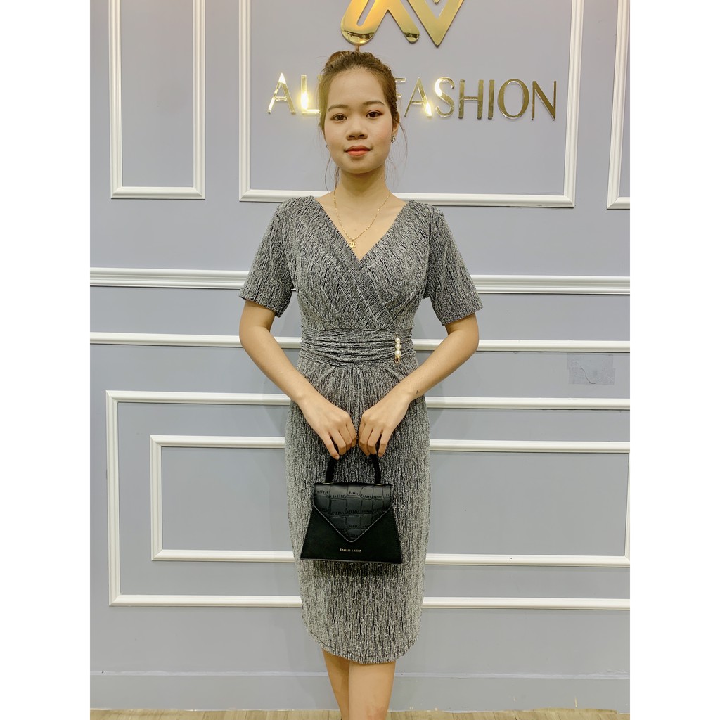 Đầm trung niên free size từ 40-70kg cho tuổi 40 50 60 chất liệu dệt kim cao cấp thiết kế sang trọng quý phái của ALVA | BigBuy360 - bigbuy360.vn