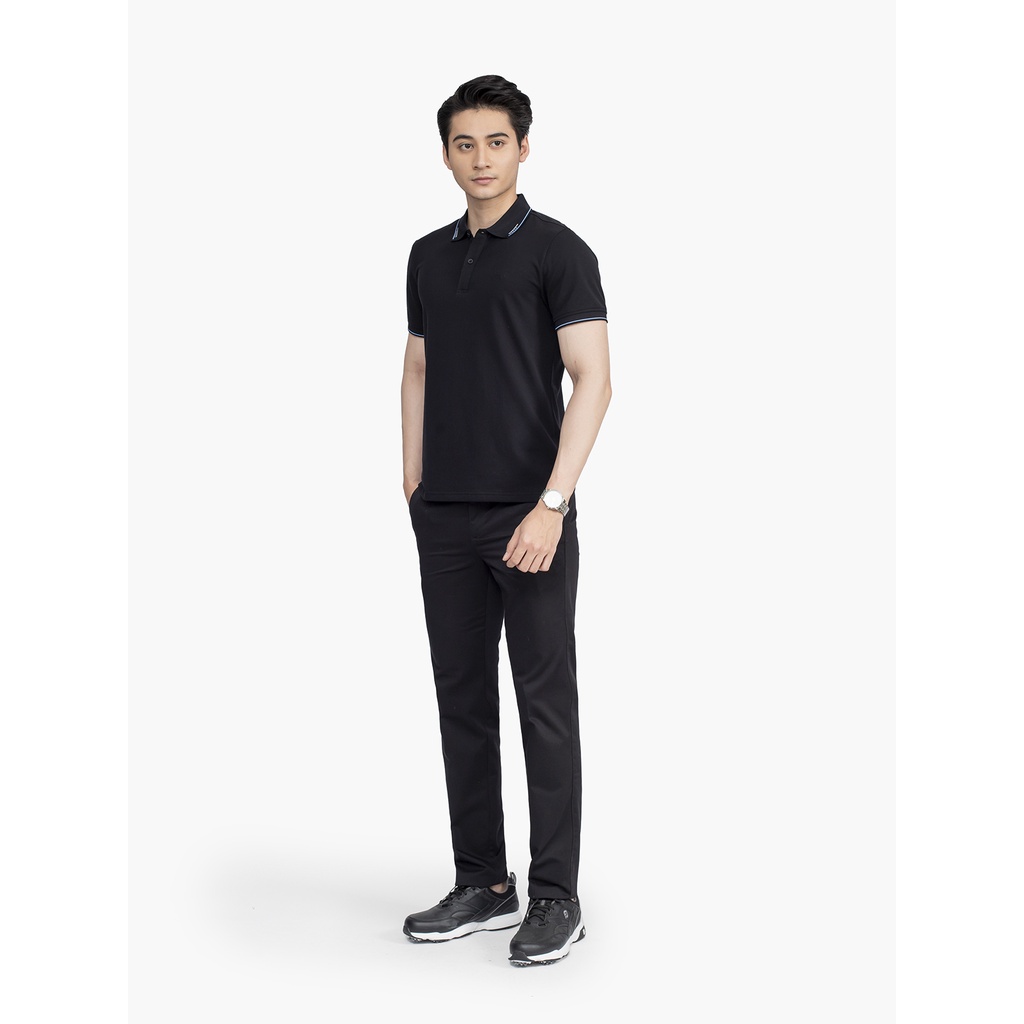 Áo thun polo nam Aristino APS033S2 phông có cổ bẻ dáng regular fit suông vừa trơn màu phối viền cổ vải cotton cao cấp