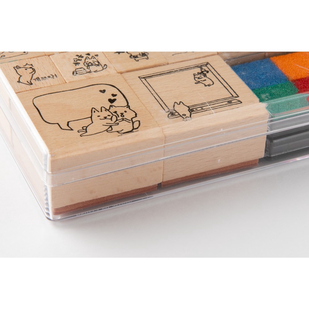 Bộ Tem In ARTBOX Hàn Quốc Hình Cún Shiba 20 Kiểu