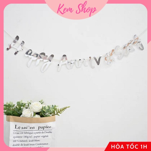 Dây chữ Happy Anniversary CNC ánh kim trang trí tiệc kỷ niệm - Kem Shop K215