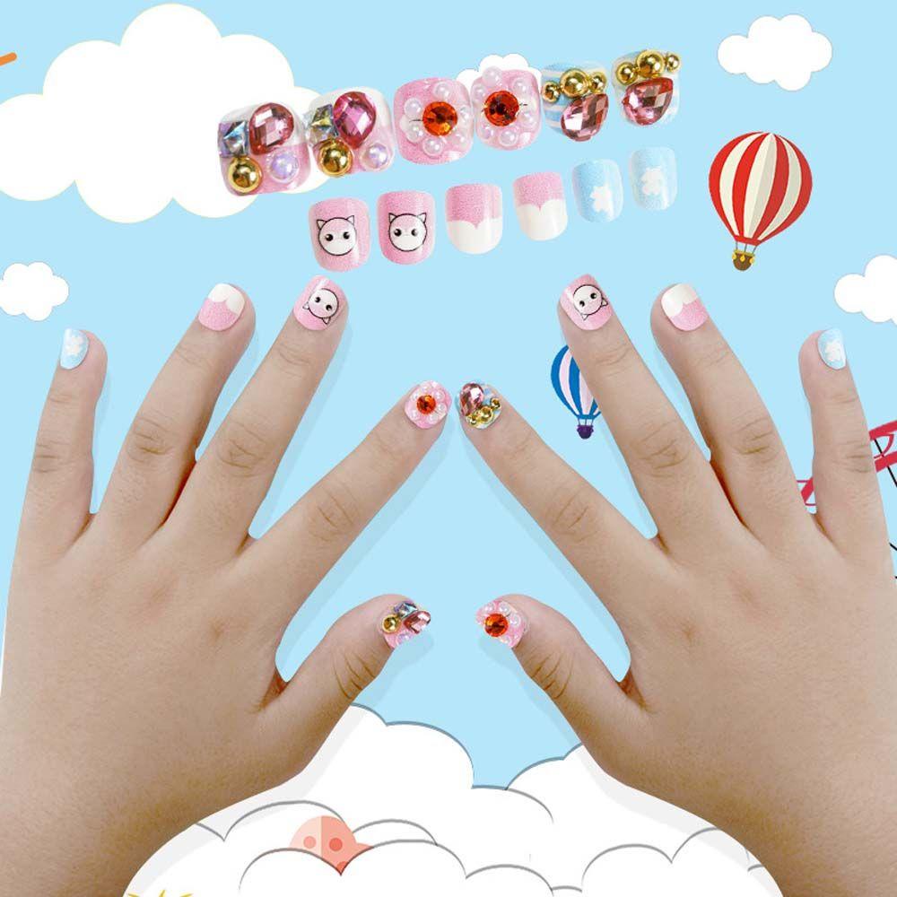 OCEANMAP Móng Tay Giả Dạng Nhấn Phong Cách Công Chúa Thời Trang DIY