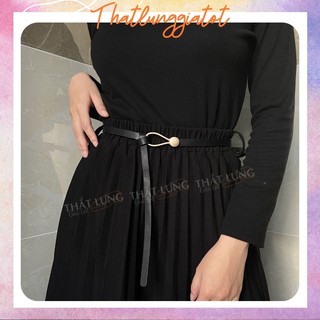 Dây thắt lưng váy da dạng cột, nịt đầm bản nhỏ 1cm TLD410 - Thắt Lưng Giá Tốt