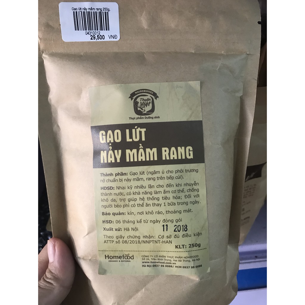 Gạo lứt nảy mầm rang 250g (gói)