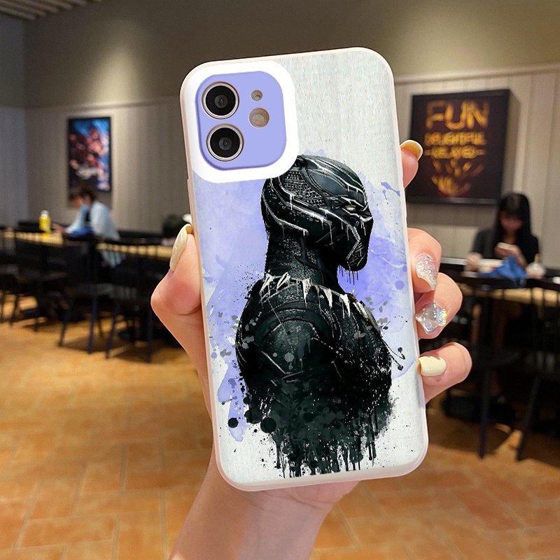 [MAVEL] Ốp lưng iphone chống sốc Black Panther ốp vuông iPhone 7 Plus  7 8 Plus Se 2020 Xs Xr Xs Max 11 12 13 Pro max