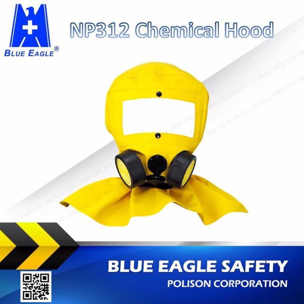 Mặt nạ chống hóa chất trùm đầu Blue Eagle NP312 vùng quan sát rộng, chống bụi, hóa chất, vi khuẩn... [XTOOL][XSAFE]