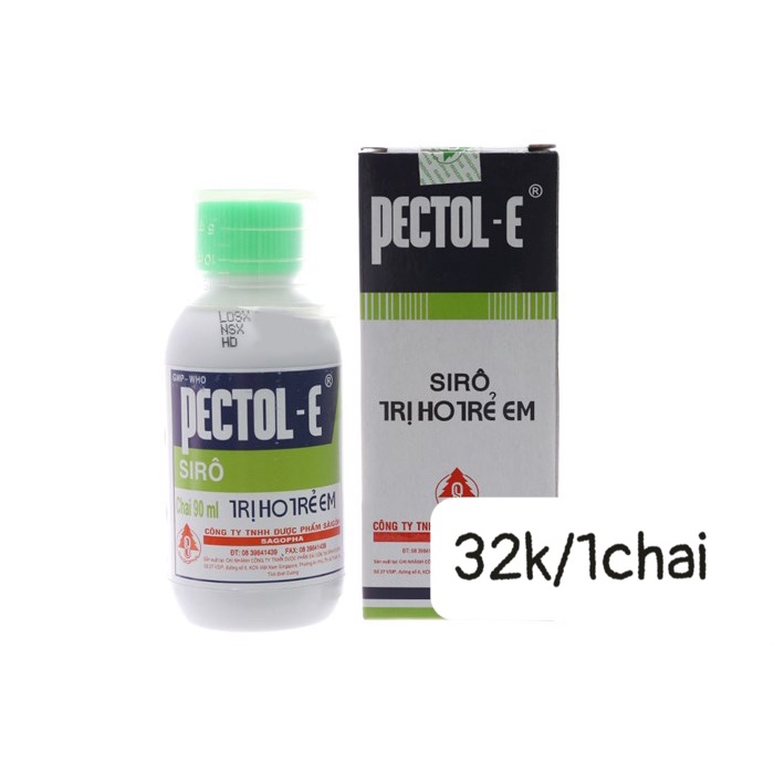 Siro Ho Pectol-E Giải Cảm Hắt Hơi Sổ Mũi Cảm Lạnh 90ml