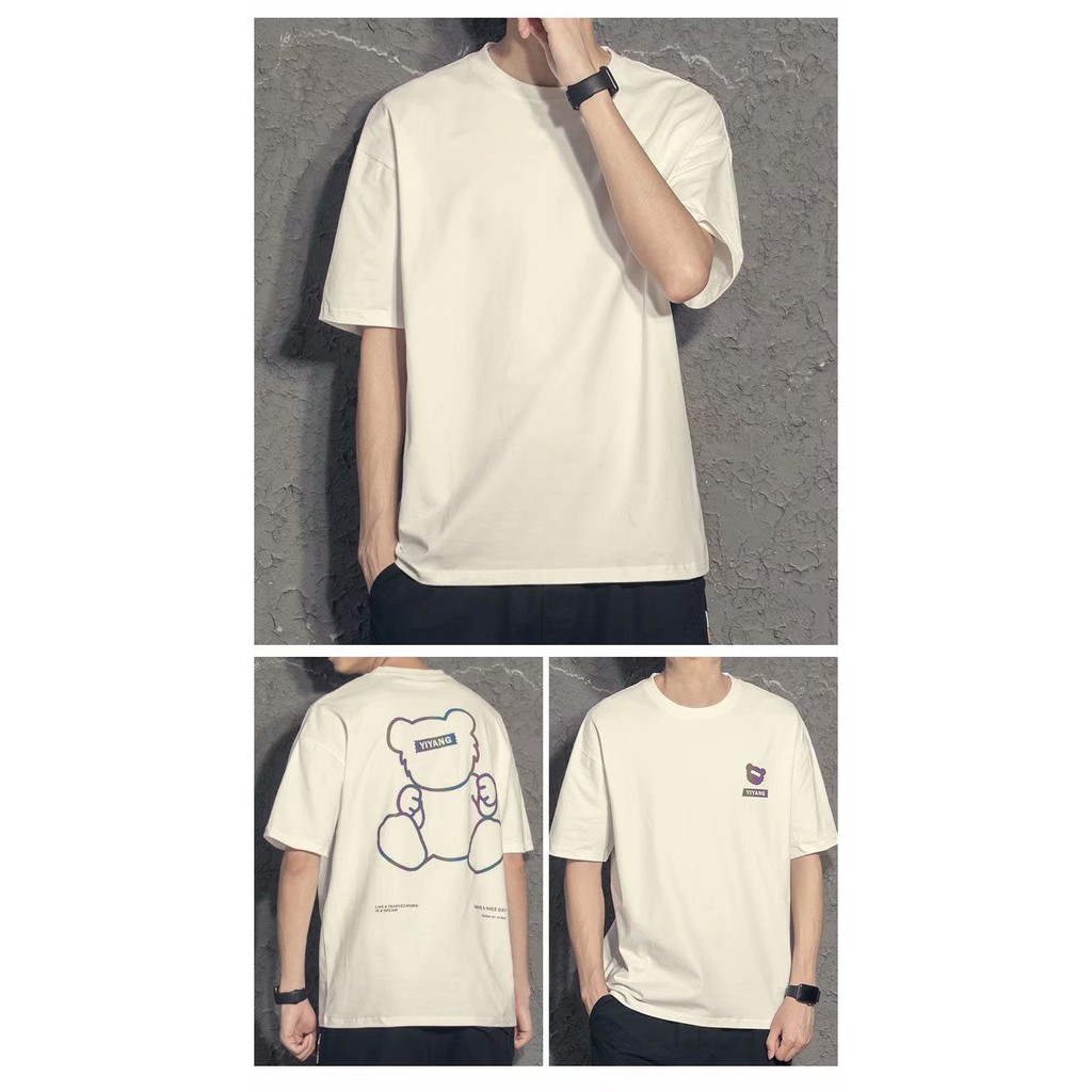 Áo Phông cộc tay rộng OVERSIZE,áo phông nam nữ hoạ tiết Chú Gấu phản quang trending,áo thun Unisex vải cotton, | BigBuy360 - bigbuy360.vn
