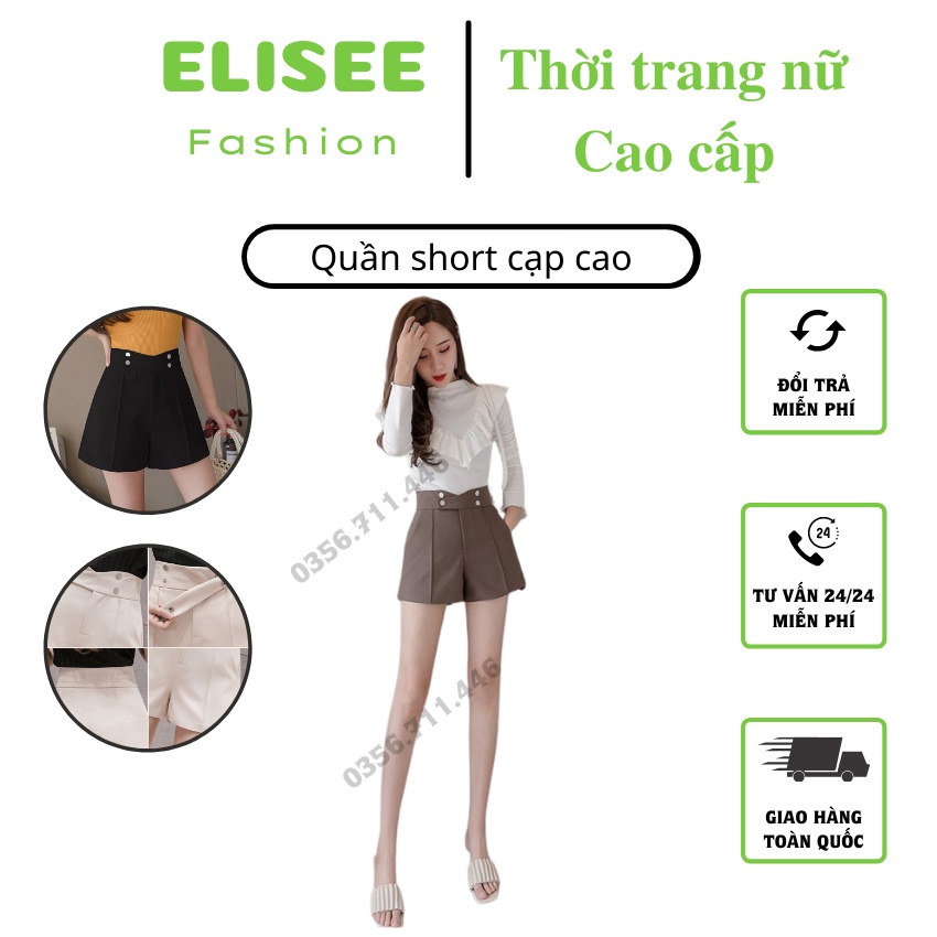 Quần short cạp cao 4 khuy 💥 MẪU MỚI 💥 quần đùi nữ form dáng chuẩn, thiết kế cực đẹp