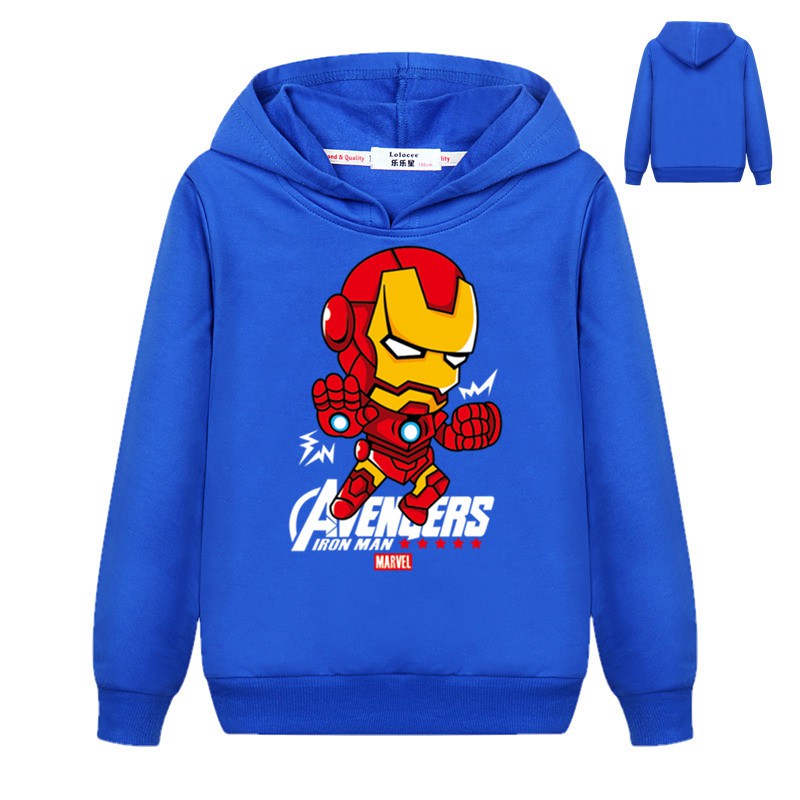 Áo Khoác Hoodie In Hình Siêu Anh Hùng Marvel Cá Tính Cho Bé Trai