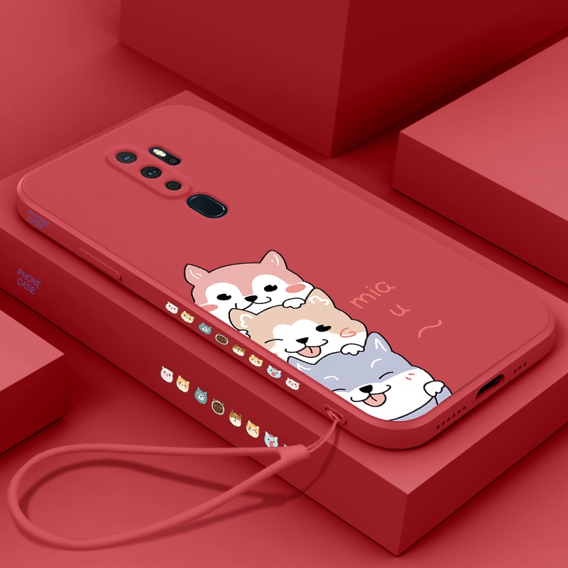 Ốp Điện Thoại Silicon Mềm Họa Tiết Hoạt Hình Dễ Thương Có Dây Đeo Cho oppo a9 2020 a5 2020