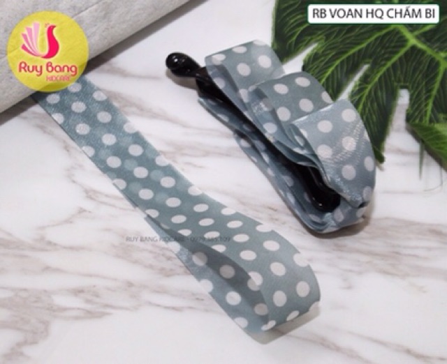 Ruy băng voan chấm bi to HQ 25mm ( giá 1 met)