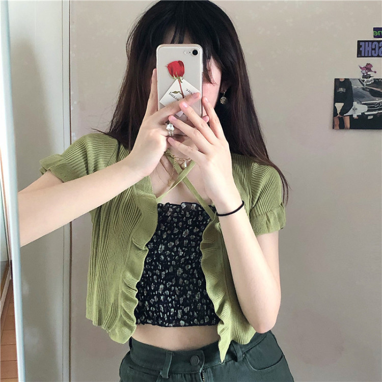 SUXI Áo Kiểu Tay Ngắn Màu Trơn Cho Nữ (5 Màu)