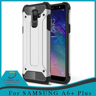 Ốp lưng Samsung A6 Plus cao cấp chống sốc 2 lớp Hybrid + TPU (Màu Bạc)