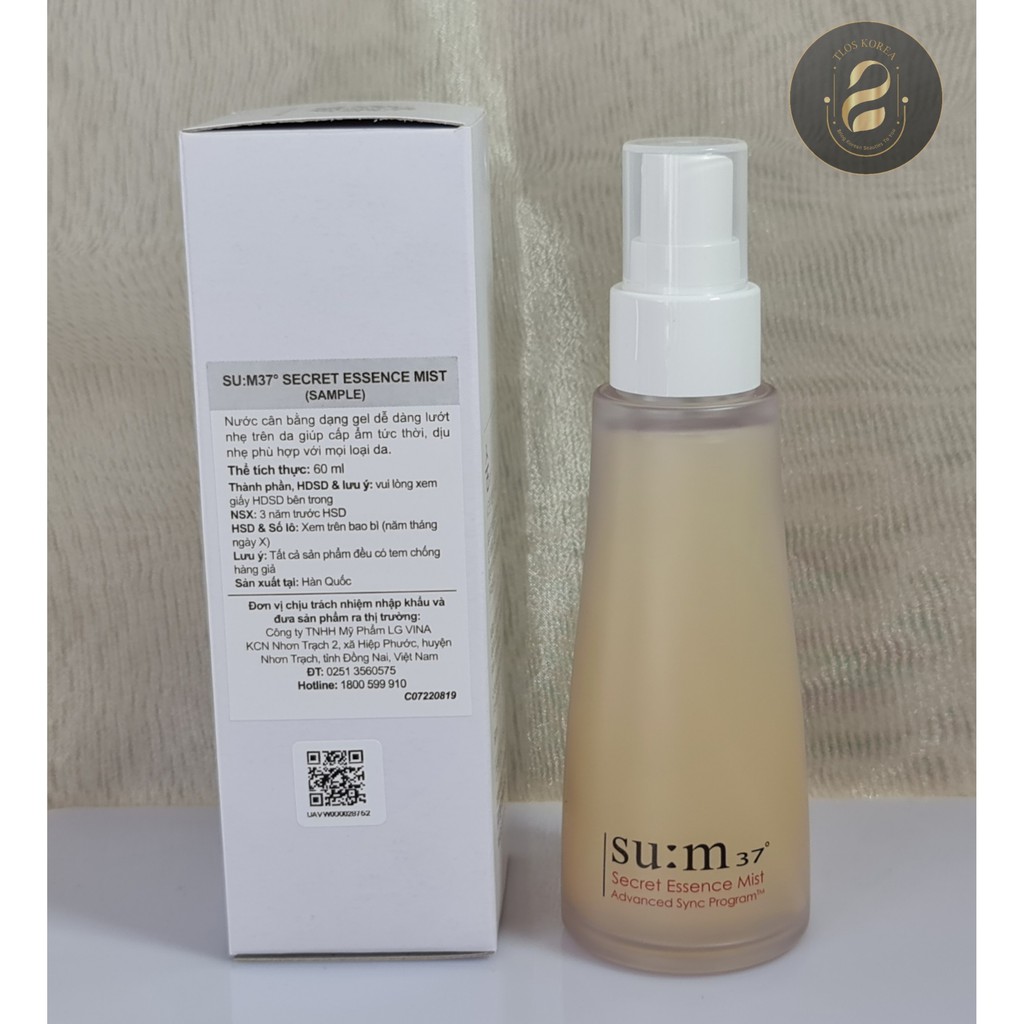 {LGVN] Xịt Khoáng Nước Thần Sum - Sum:37 Secret Essence Mist 60ml  - Tinh chất nước thần Su:m37 dạng xịt khoáng