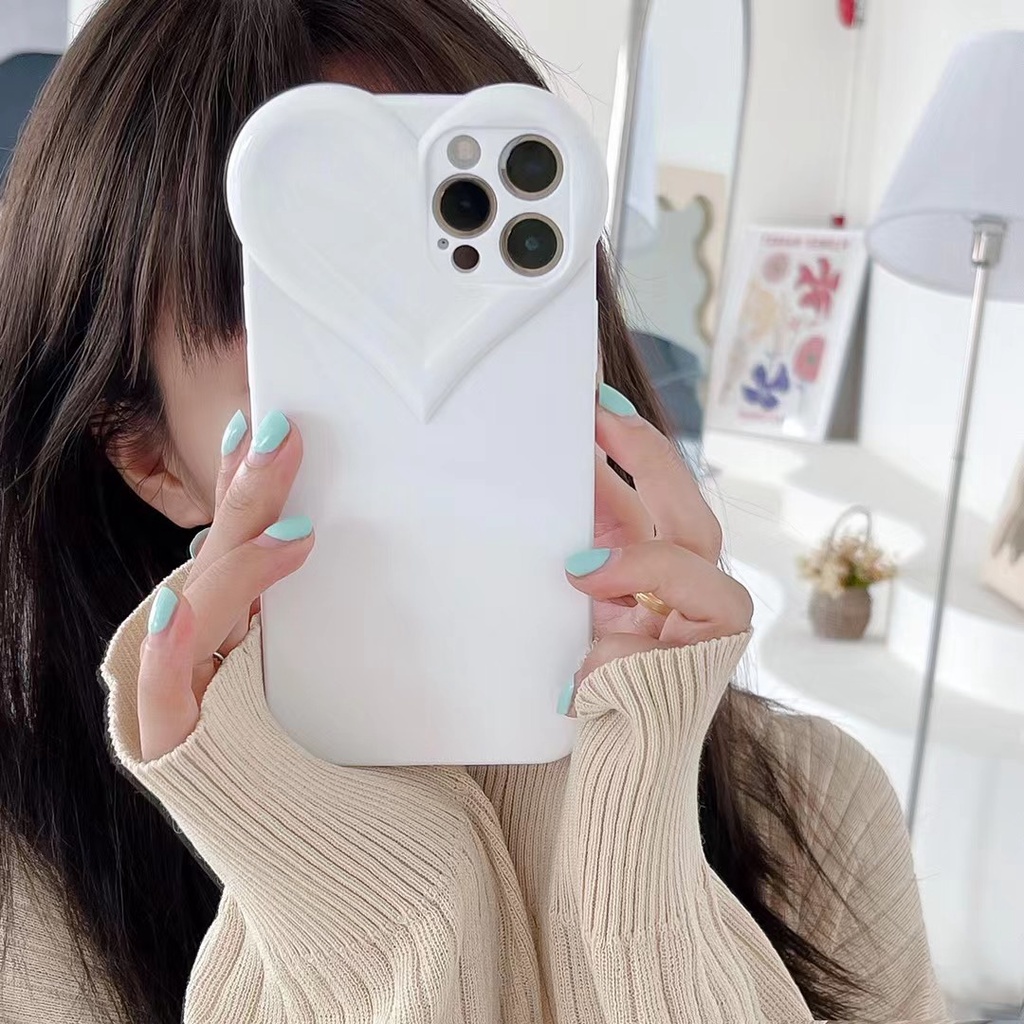 Ốp điện thoại TPU mềm hình trái tim thích hợp cho Iphone 12 pro max 11 pro max xs max xr x 7 8+