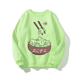 Áo Sweater nữ in Mèo Cute vải nỉ bông mềm mịn (NHIỀU MÀU) size 40-70kg