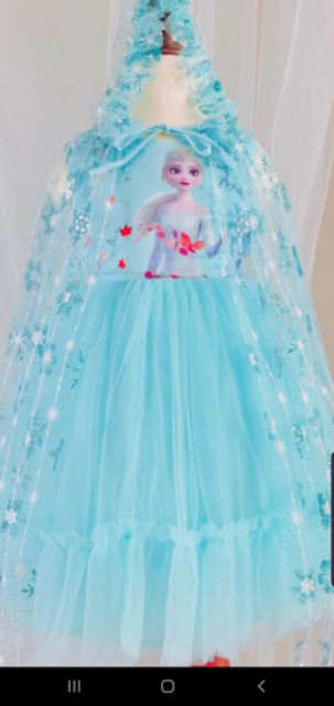 Đầm Elsa 3D kèm choàng mẫu mới từ 13-35kg