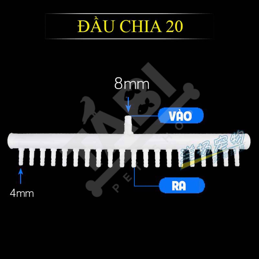 Ống Chia Dây Sủi Khí Oxy 12-16-20 Đầu Cho Hồ Cá Cảnh, Bể Cá Thuỷ Sinh